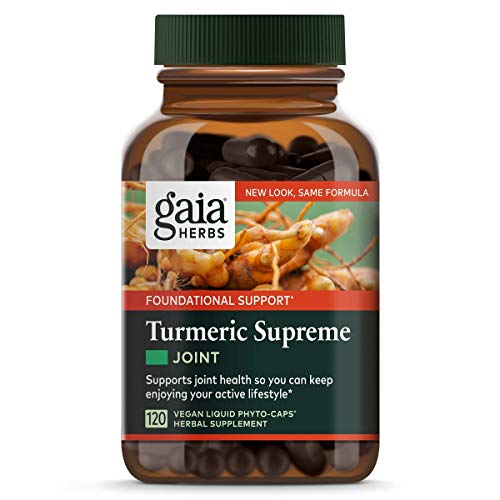 Product Cover Gaia Herbs, Turmeric Supreme Joint, Turmeric Curcumin Supplement, Supports Joint Health & Mobility, Relieves Occasional Pain, Vegan Liquid Capsules, 120 Count