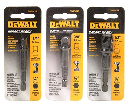 Product Cover DeWalt Impact Driver Ready 3-Piece Socket Adapter Set DW2541IR, DW2542IR, DW2547IR