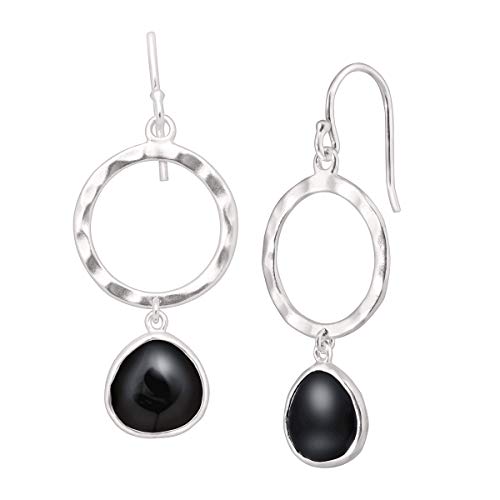 Product Cover Silpada 'Dark Halo' Natural Black Agate Drop Earrings in Sterling Silver