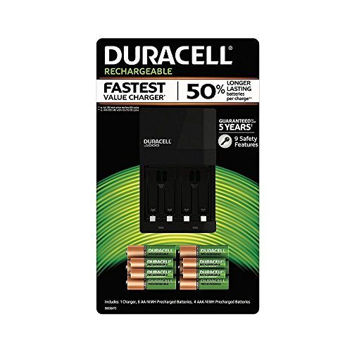 Product Cover Duracell Battery Charger with Rechargeable AA (6 pk.) and AAA (4 pk.)