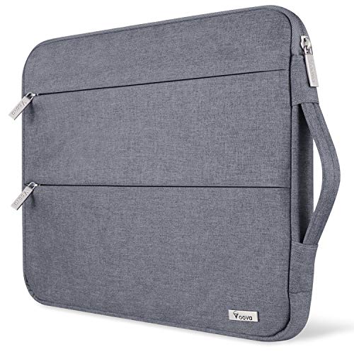 Product Cover Voova 11 11.6 12 Inch Laptop Sleeve Case Cover, Water Resistant Computer Protective Bag Compatible with MacBook Air 11, Mac 12, Surface Pro 6 5 4 3, Acer Asus Chromebook Ultrabook with Handle, Gray