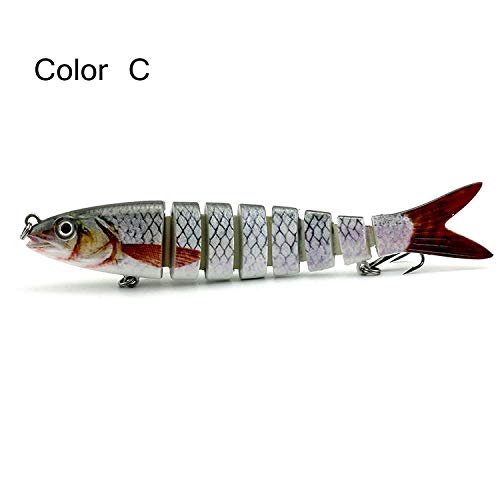 Product Cover Isafish Swimbaits For Bass Crankbait Bionic Multi Jointed 8 Segment Pike Fishing Lures Minnow Hard Bait 5.35 Inch 0.66 Ounce