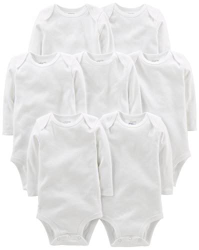 Product Cover Simple Joys by Carter's Baby 7-Pack Long-Sleeve Bodysuit, White, 6-9 Months