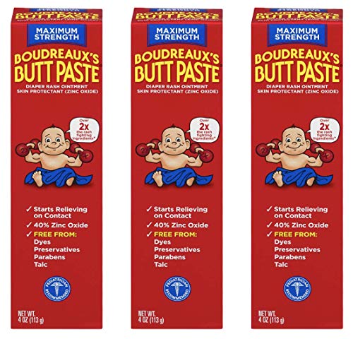 Product Cover Boudreaux's Butt Paste Diaper Rash Ointment | Maximum Strength | 4 Ounce | Pack of 3