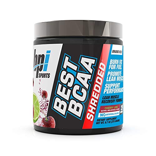 Product Cover BPI Sports Best BCAA Shredded - Caffeine-Free Thermogenic Recovery Formula - BCAA Powder - Lean Muscle Building - Accelerated Recovery - Weight Loss - Hydration - Cherry Lime - 25 Servings - 9.7 oz.