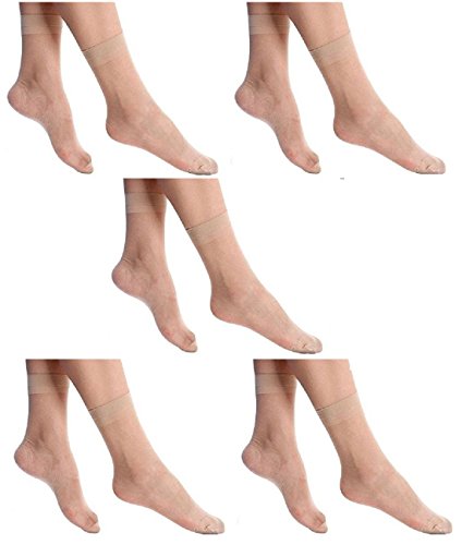 Product Cover Blinkin Pack of 5 Skin Ultra-Thin Transparent Nylon Summer Skin Socks for women/Girl's (Ankle Length)