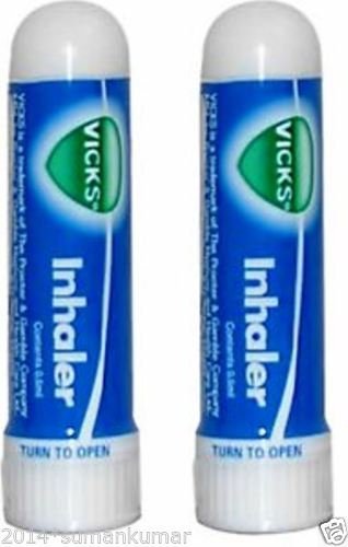 Product Cover 2x Vicks Inhaler for Nasal Congestion Cold Allergy Blocked Nose Fast Relief