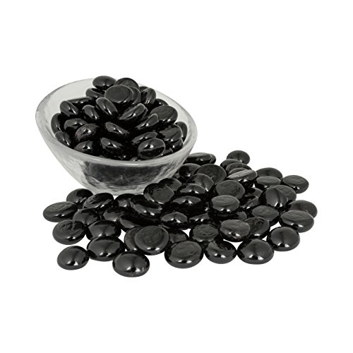 Product Cover Artisan Supply Black Glass Gems 1 Lbs. - Fills 1 1/4 Cups Vol. -Non-Toxic Lead Free Vase Filler, Table Scatter, Aquarium Fillers - Beautiful, Smooth, Fun, Vibrant Colors Crafted in The USA