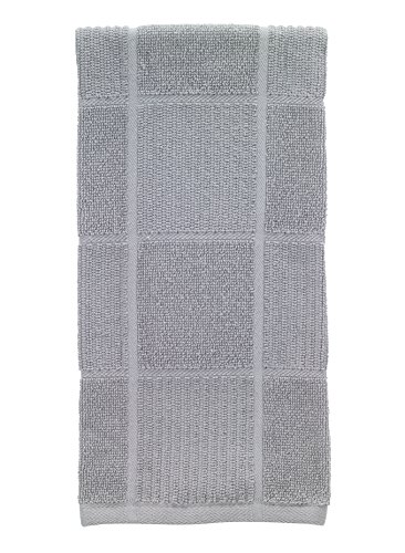 Product Cover T-Fal Textiles 10954 Solid Color Parquet Design 100-Percent Cotton Kitchen Dish Towel, Gray, Single