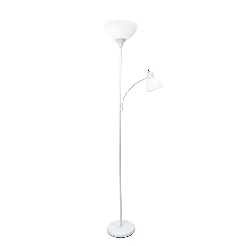 Product Cover Simple Designs Home LF2000-WHT Floor Lamp with Reading Light, White