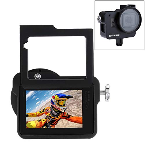 Product Cover PULUZ for GoPro Hero 7 Black New Hero (2018) GoPro Hero 6/5 CNC Aluminum Alloy Housing Shell Case Protective Cage with Insurance Frame & 52mm UV Lens (Black)
