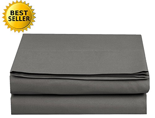 Product Cover Luxury Flat Sheet Elegant Comfort Wrinkle-Free 1500 Thread Count Egyptian Quality 1-Piece Flat Sheet, King, Grey