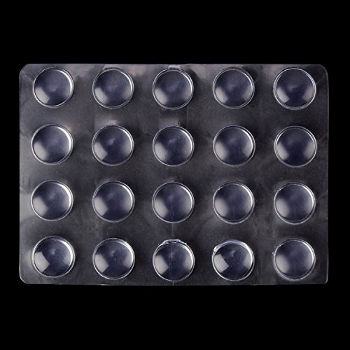 Product Cover KM Transparent Adhesive Silicone Rubber Cabinet Door Bumper Pads, Pack of 20