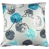 Product Cover Cushion Case Pillow Cover Square 18x18 Inch Cotton Polyester Blue Grey Leaves