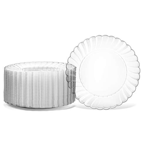Product Cover 100 Premium Hard Clear Plastic Plates Set By Oasis Creations - 6