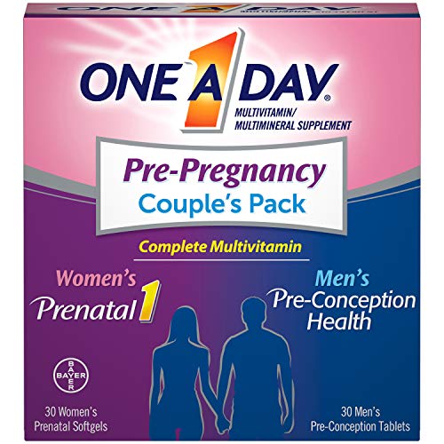 Product Cover One A Day Men's & Women's Pre-Pregnancy Multivitamin, Supplement for Before, During, and Post Pregnancy, Including Vitamins A, C, D, E, B6, B12, Folic Acid, 30+30 Count