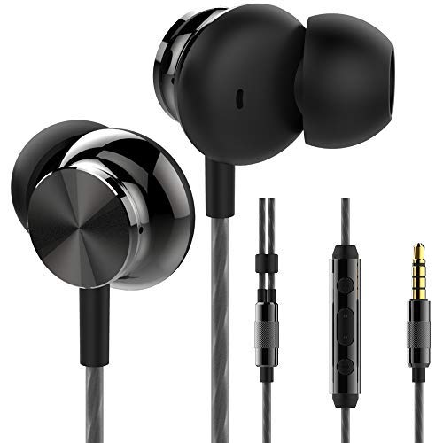 Product Cover Betron BS10 Earphones Headphones, Powerful Bass Driven Sound, 12mm Large Drivers, Ergonomic Design with Remote Control and Microphone for iPhone, iPad, iPod, Samsung (Black)