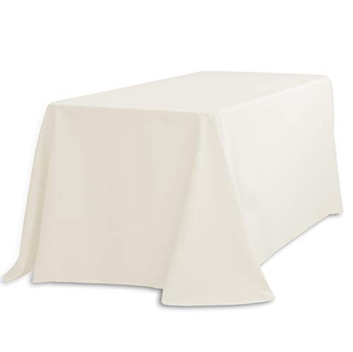 Product Cover LinenTablecloth LTC-90132-010105 90 X 132 in. Rectangular Polyester Tablecloth Ivory 90 X 132 in. Rectangular Polyester Tablecloth Ivory