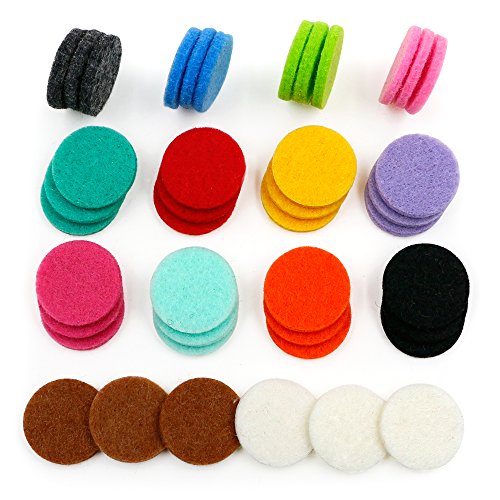 Product Cover 42pcs Replacement Refill Pads(22mm) for Aromatherapy Essential Oil Diffuser Necklace with 14 Colors