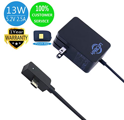 Product Cover Kabcon Surface Power Supply Adapter 13w 5.2V 2.5A Charger for Microsoft Surface 3 Tablet with 6.5Ft Power Cord Including a Storage Pouch Bag