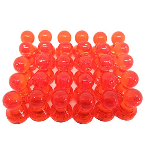 Product Cover Anfukon 30 Pcs Orange Magnetic Push Pins Perfect as Whiteboard Magnets Refrigerator Magnets Maps Magnets and Calendar Magnets for Office Kitchen