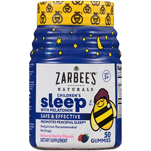 Product Cover Zarbee's Naturals Children's Sleep with Melatonin Supplement, Natural Berry Flavored, 50 Gummies