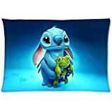 Product Cover Lilo Stitch Custom Zippered Pillow Cases Soft Confortable 20x30 (Twin Sides)