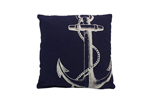 Product Cover Hampton Nautical Y-66123-Anchor Blue and White Anchor Throw Pillow 14