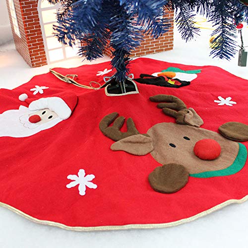 Product Cover Amerzam Christmas Tree Skirt Mat Christmas Holiday Party Decoration (RED)