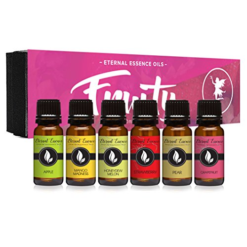 Product Cover Fruity Gift Set of 6 Premium Grade Fragrance Oils - Apple, Mango Madness, Honeydew Melon, Strawberry, Pear, Grapefruit - 10Ml - Scented Oils