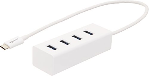Product Cover AmazonBasics USB 3.1 Type-C to 4 Port USB Adapter Hub - White