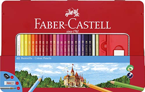 Product Cover Faber-Castell Classic Colored Pencils Tin Set, 48 Vibrant Colors in Sturdy Metal Case