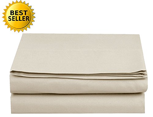 Product Cover Luxury Flat Sheet Elegant Comfort Wrinkle-Free 1500 Thread Count Egyptian Quality 1-Piece Flat Sheet, King, Cream