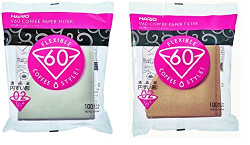 Product Cover Hario Paper Filters for 02 Dripper WHITE & NATURAL set 100 Sheets each