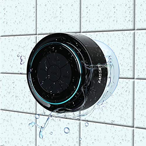 Product Cover Bluetooth Shower Speakers, HAISSKY Portable Wireless Waterproof Speaker with FM Radio & Suction Cup, Pairs Easily to Your Bluetooth Devices - Phones, Tablets, Computer (Black & Blue)