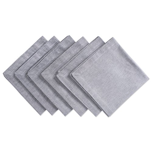 Product Cover DII 100% Cotton, Chambray Napkin Set, Oversized Basic Everyday, Gray, 6 Piece