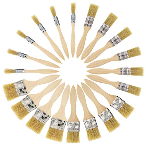 Product Cover US Art Supply 20 Pack of Assorted Size Paint and Chip Paint Brushes for Paint, Stains, Varnishes, Glues, and Gesso