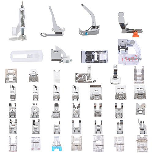 Product Cover Sewing Machine Presser Feet Set 42 Pcs for Brother, Babylock, Singer, Janome, Elna, Toyota, New Home, Simplicity, Necchi, Kenmore, and Most of Low Shank Sewing Machines