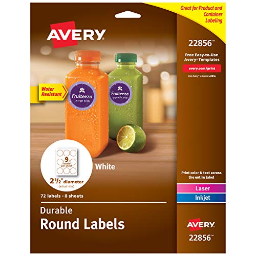 Product Cover Avery Round Labels with Sure Feed for Laser & Inkjet Printers, 2.5