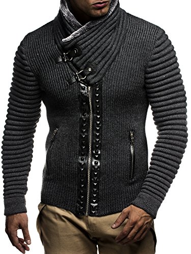 Product Cover Leif Nelon LN5165 Men's Cardigan with Stud Details and Zip Front