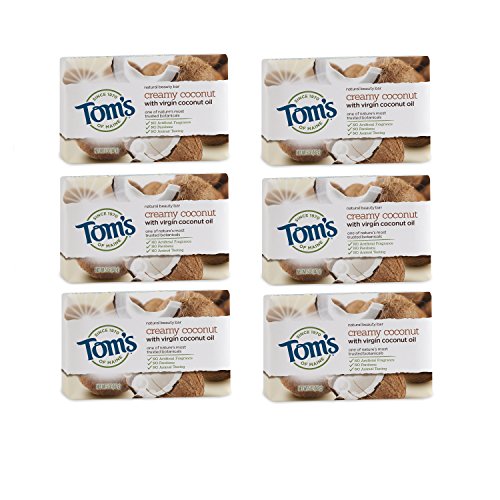 Product Cover Tom's of Maine Natural Beauty Bar, Bar Soap, Natural Soap, Creamy Coconut with Virgin Coconut Oil, 5 Ounce, 6-Pack