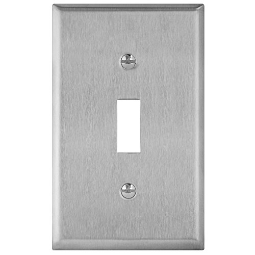 Product Cover ENERLITES Toggle Light Switch Stainless Steel Wall Plate, Metal Plate Corrosive Resistant Cover for Rotary Dimmers Lights, Size 1-Gang 4.50