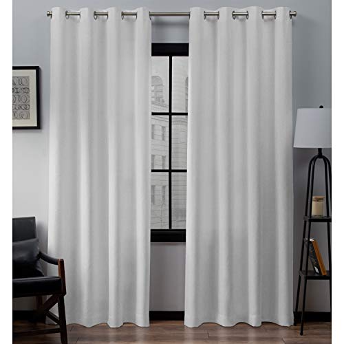 Product Cover Exclusive Home Curtains Loha Linen Grommet Top Curtain Panel Pair, 52x84, Winter White
