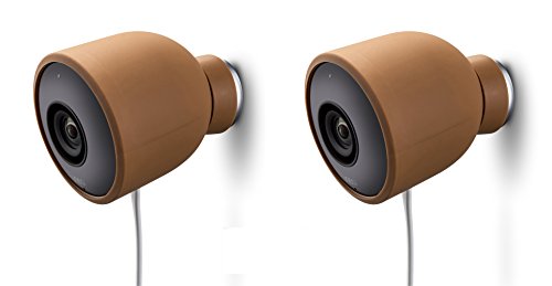 Product Cover Colorful Silicone Skins for Nest Cam Outdoor Security Camera - Protect and Camouflage Your Nest Cam Outdoor with These UV Light- and Weather Resistant Silicone Skins (2 Pack, Brown)