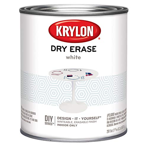 Product Cover Krylon Dry Erase Brush Quart Paint, White, 6 1
