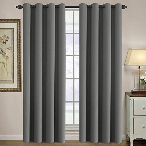 Product Cover H.VERSAILTEX Premium Blackout Bedroom Curtains 84 Inches Long Gray Curtain Window Panel Drapes Blackout Room Darkening for Living Room, Grommet Curtains for Door/Window - (Grey Color) - 1 Panel