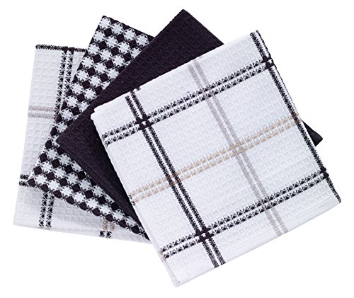 Product Cover T-fal Textiles 24399 4-Pack Cotton Flat Waffle Dish Cloth, Neutral, 4 Pack