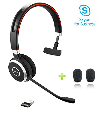 Product Cover Jabra Evolve 65 Bluetooth Mono MS Headset Bundle | Microsoft Skype Lync Certified, Windows PC, MAC, Smartphone, Streaming Music, IP Softphones, NFC | Bonus Premium Microphone Cushions, 6593-823-309-C