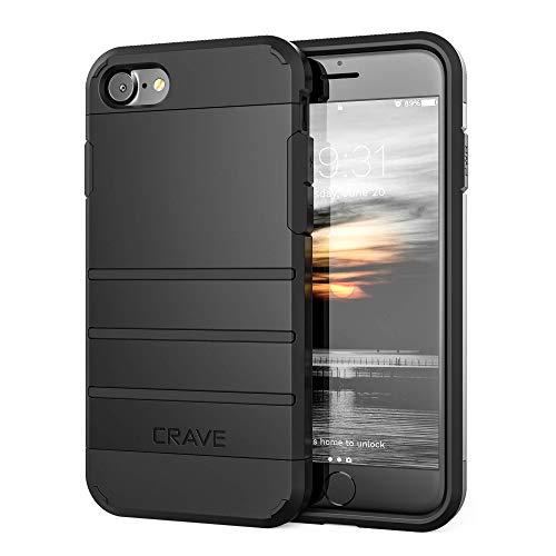 Product Cover iPhone 8 Case, iPhone 7 Case, Crave Strong Guard Protection Case for Apple iPhone 8 / 7 (4.7 Inch) - Black iPhone 8 Case