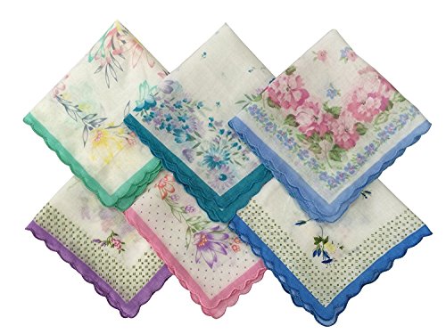 Product Cover Forlisea Womens Beautiful Cotton Floral Handkerchief Wendding Party Fabric Hanky 10pcs/9.99 20pc/20.99